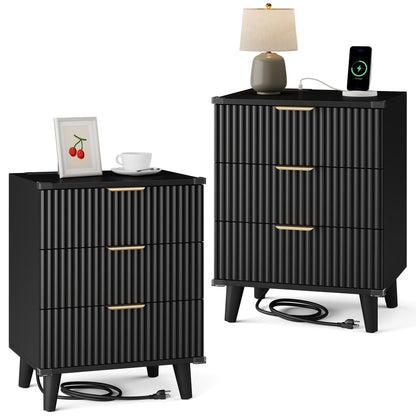 Nightstand shown in the Set of 2-Black option