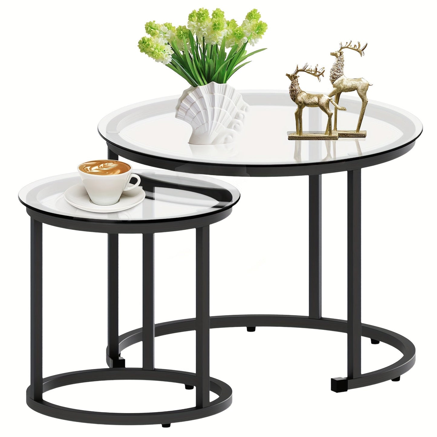 Coffee Table shown in the Clear Glass-Black option