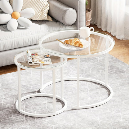 Coffee Table shown in the Clear Glass - White option