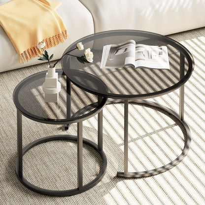 Coffee Table shown in the Grey Glass-Black option