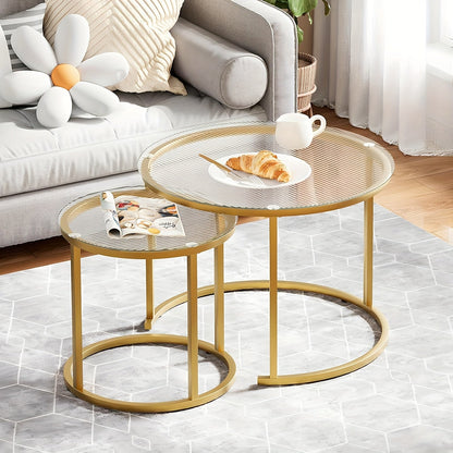 Coffee Table shown in the Striped Glass-Golden option