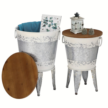 End Table shown in the Distressed White option