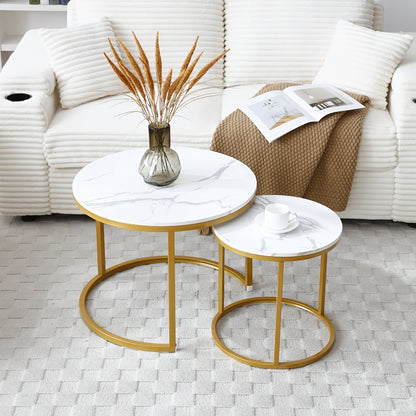 Coffee Table shown in the White + MDF+Metal + Primary Living Space option