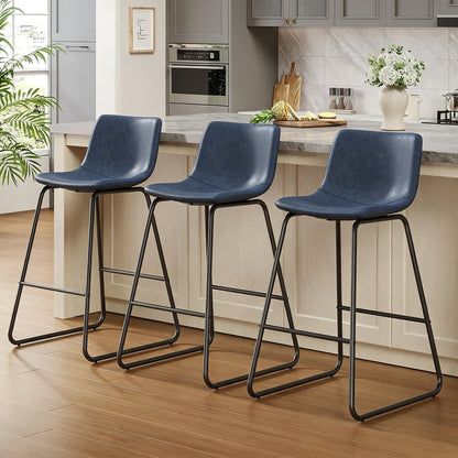 Bar Stool shown in the 3Pcs-Blue option