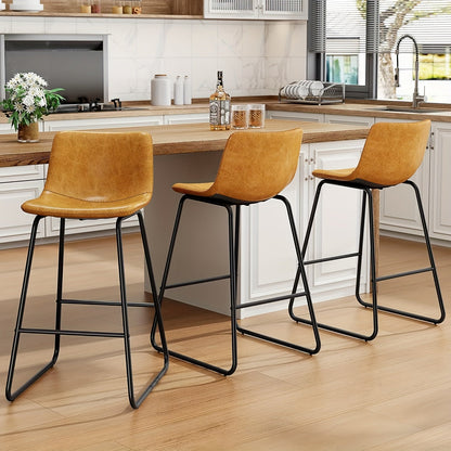 Bar Stool shown in the 3Pcs-Brown option