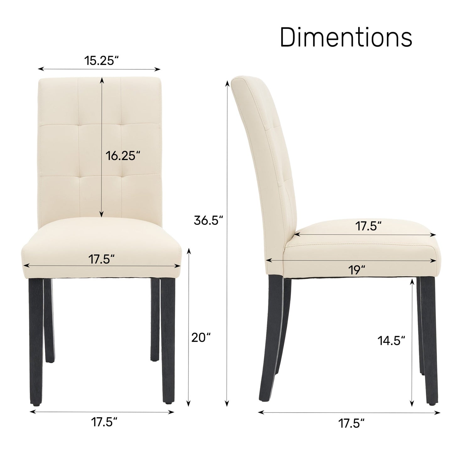 2-Piece Set Upholstered Dining Chair, Dining Room Accent Chair for Kitchen detail image - detail view 8