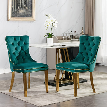 Upholstered Dining Chairs shown in the Green, Set Of 2 option