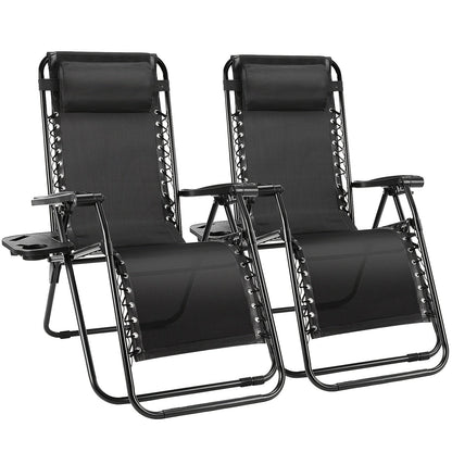 Outdoor Lounge Chair shown in the Black, 2pcs option