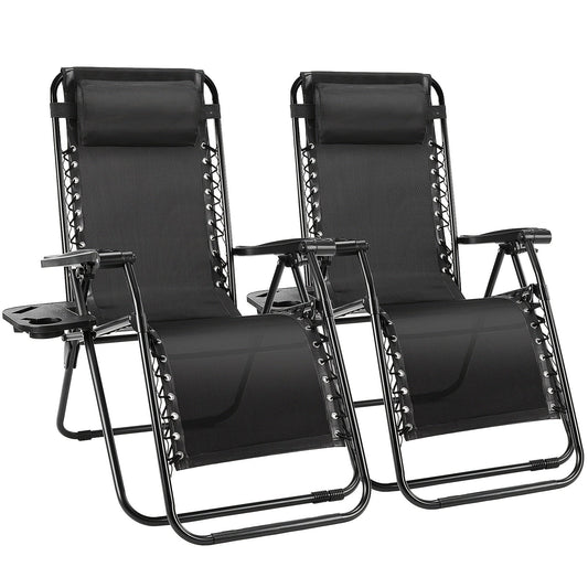 Outdoor Lounge Chair shown in the Black, 2pcs option