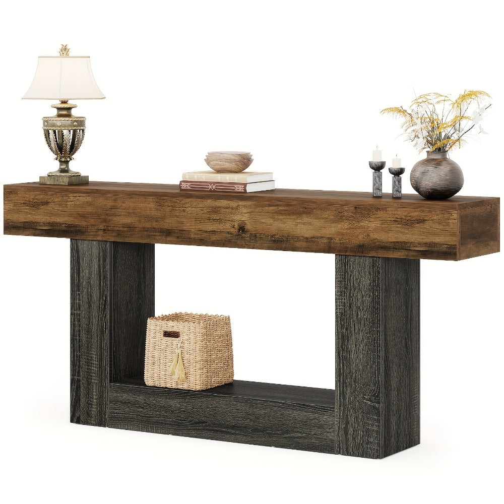 2-Tier Console Table, Narrow Entryway Table for Work, Display, and Everyday Use detail image - detail view 7
