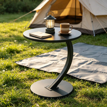2-Tier Faux Marble Outdoor Side Table with Weather-Resistant Finish, Outdoor Accent Table detail image - detail view 8