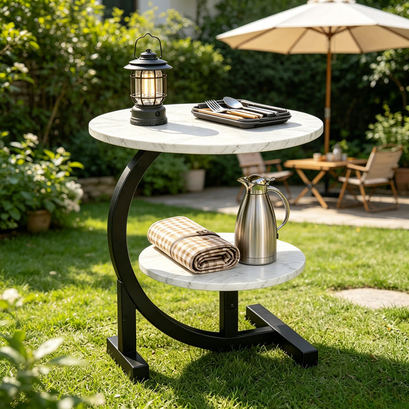Outdoor Side Table shown in the White option