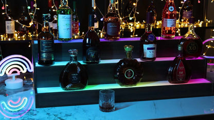 2-Tier Freestanding Bar Shelf with LED Lighting for Organized Everyday Storage detail image - detail view 6