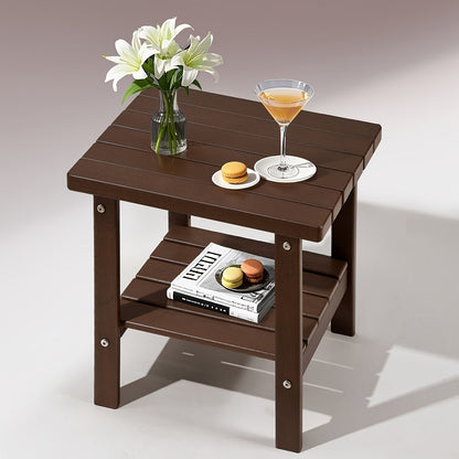 Outdoor Side Table shown in the Brown option