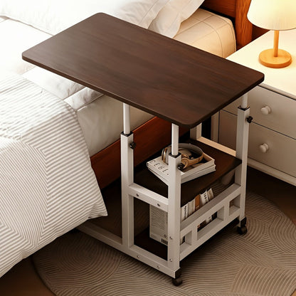 2-Tier Rolling Bedside Table with Rolling Wheels for Living Room detail image - detail view 7
