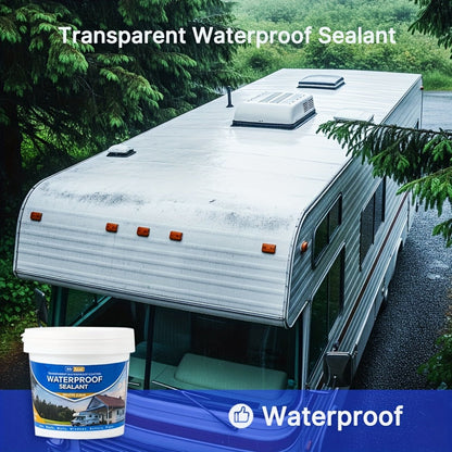 Clear Waterproof Sealant for RV Roof – Transparent Leak Repair Glue for Pipes, Gutters, Walls & Multi-Surface | Fast-Dry Water-Based Crack