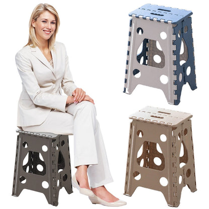 Folding Step Stool 19 Inch with Handle Portable Foldable Step Ladder for Kitchen Camping Bathroom Bedroom Adults Seniors White Blue Grey