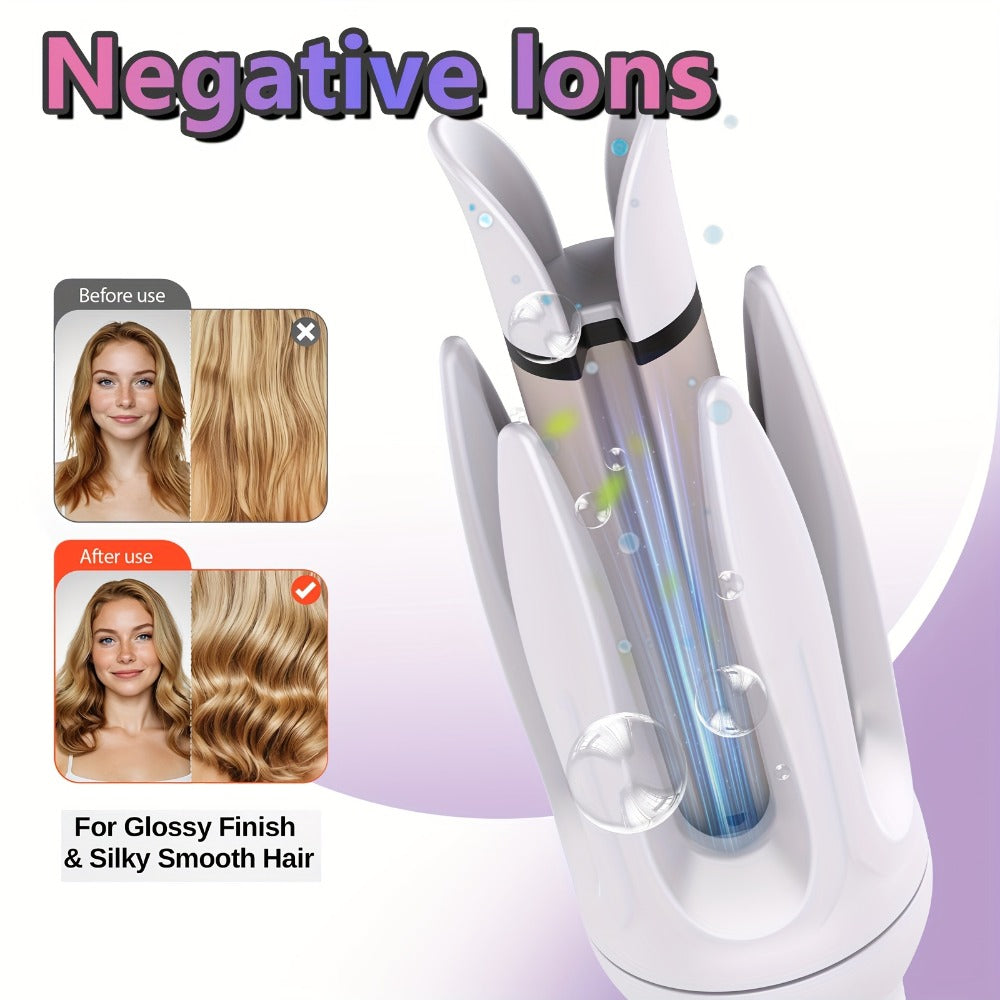 Hair Curler 28mm Barrel Negative Ion Technology 4 Temperature Settings Fast Heating Portable for Home, Travel and Salon Hair Styling