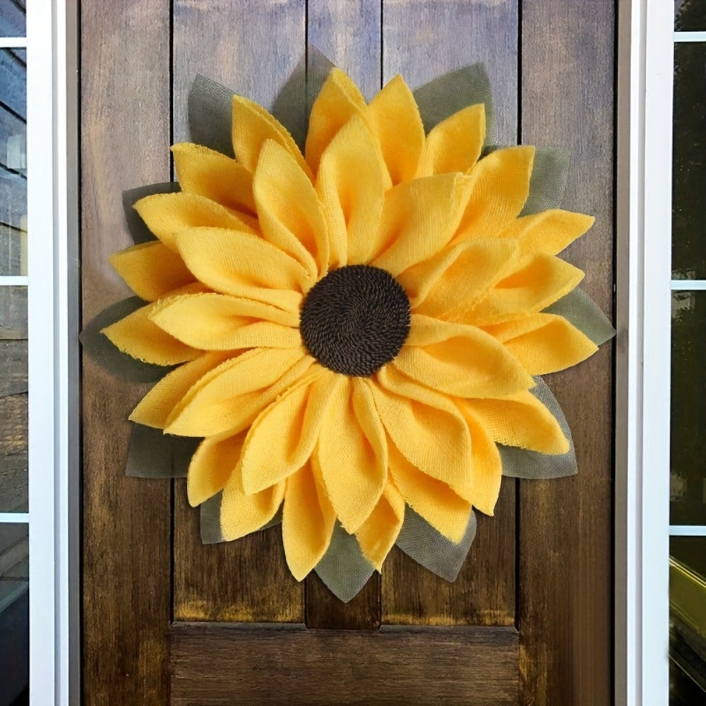 Sunflower Wreath for Front Door – Artificial Floral Wall Hanging Decor for Indoor Outdoor Home Office, Wedding Festival Thanksgiving