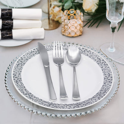 Disposable Plastic Cutlery Set 60pcs Gold & Silver for Entryways, Bedrooms and Living Spaces