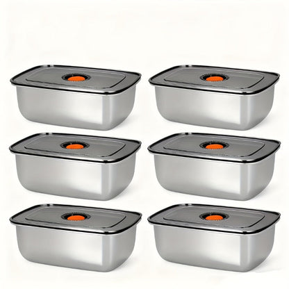 Stainless Steel Lunch Boxes, Set of 6 Large 50.72 oz Food Storage Containers with Lids – Airtight Stackable Refrigerator Storage Containers