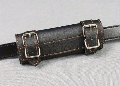 Sword Belt Holster with Dual Buckle Loops in Black or White for Katana-Style Costume Props