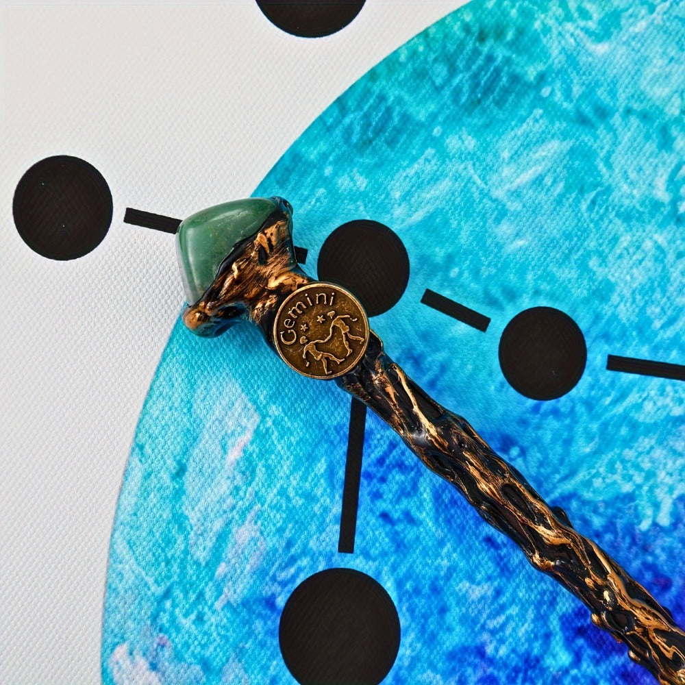 Zodiac Crystal Magic Wand with Gift Box – Handmade Astrology Wand All 12 Signs Aries Taurus Gemini Cancer Leo Virgo Libra Scorpio
