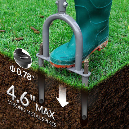 Lawn Aerator, Manual Core Aerating Tool Dethatching Compacted Soil for Garden, Patio and Yard Use