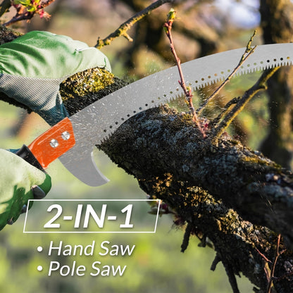 Pole Saw, Telescopic Pruning Saw Fruit Tree High Reach Garden Farm for Garden, Patio and Yard Use
