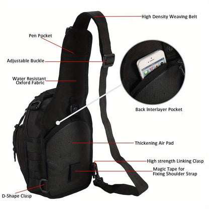 Single- or Two-Bag Tactical Sling Pack with Multi-Pocket Crossbody Design in Black, Green or Brown