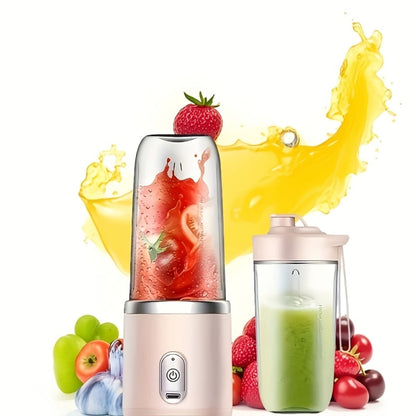 Mini Blender, Personal Smoothie Blender USB Rechargeable 6-Blade 13.5oz Travel Cup Mini Blender for Shakes Fruit Juice