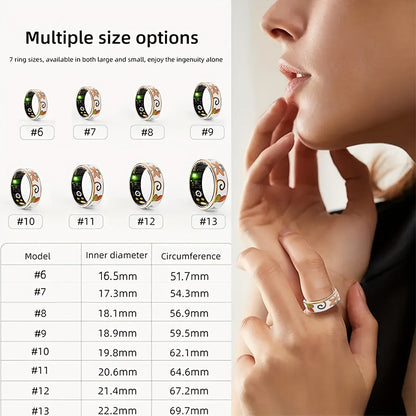 Women's Smart Ring Fitness & Sleep Tracker, Step, Distance & Calorie Monitor, Bluetooth 5.3, iOS & Android