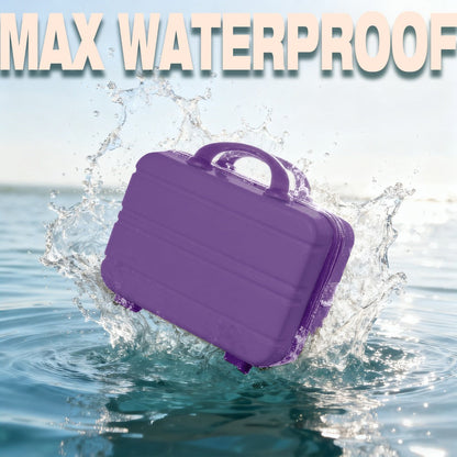Hard Shell Makeup Travel Case Waterproof Pressure-Proof Portable Cosmetic Suitcase with Elastic Band Luggage Attachment Carry-On Organizer