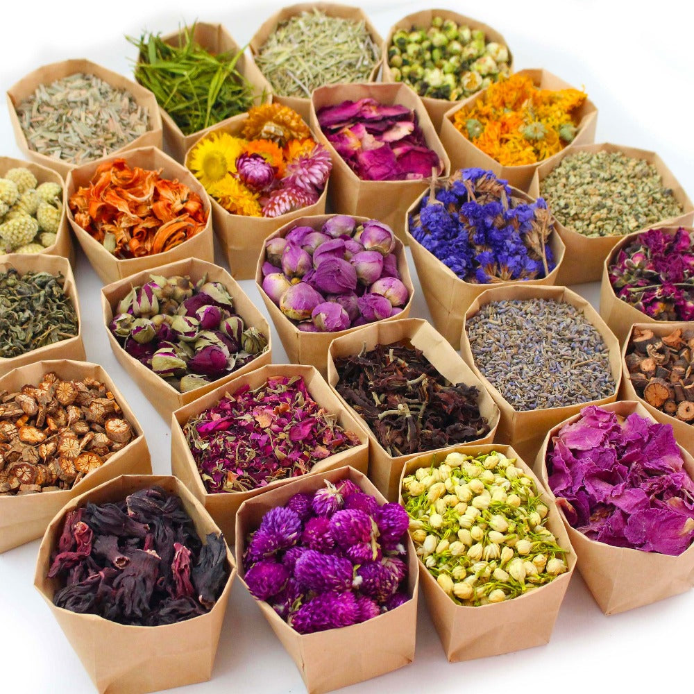 Dried Flowers Craft Set 24 Packs Natural Dried Botanicals for Resin Jewelry Making DIY Candle for Bath Time, Home Spa and Personal Care