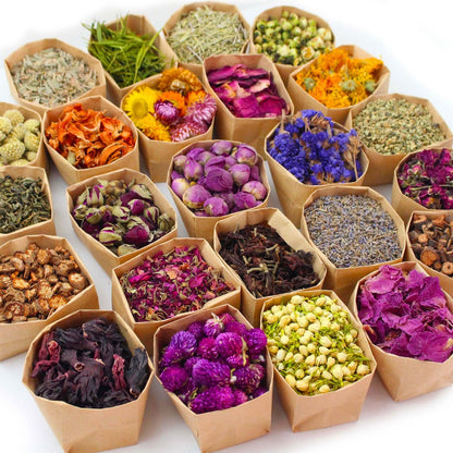 Dried Flowers Craft Set 24 Packs Natural Dried Botanicals for Resin Jewelry Making DIY Candle for Bath Time, Home Spa and Personal Care