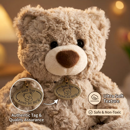 Plush Toy Oversized-Style Teddy Bear in Beige or Brown with Classic Seated Bear Details and Gifting