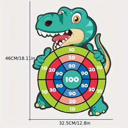 Dinosaur Sticky Target Ball Set with Blue Bow, Multiple Game Modes, Party Favor for Kids, Safe & Durable Fun Toy Gift for Her & Him