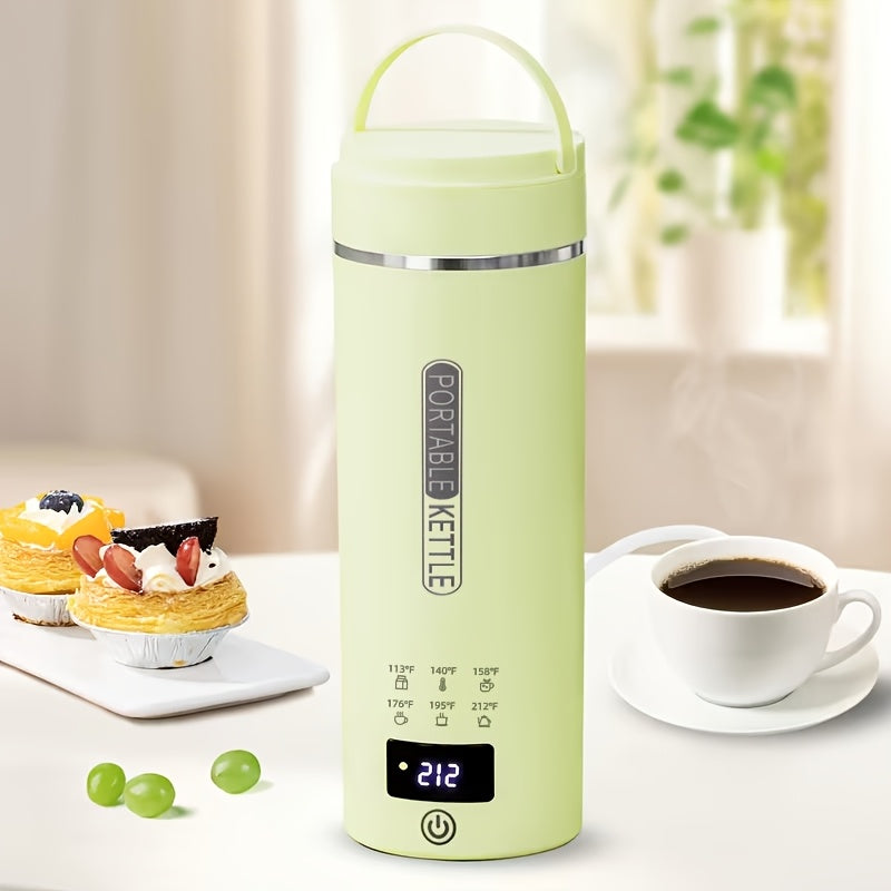 Electric Kettle 15oz Travel Bottle with Six Temperature Presets, Display and Four Color Options