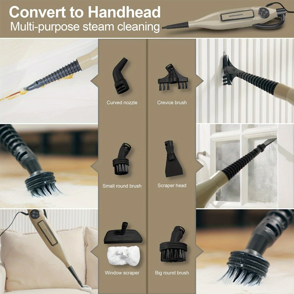 Steam Mop 10-in-1 Spinning Rotating Mop Pads with Steam Blaster Technology - 3 Steam Modes, LED Headlights