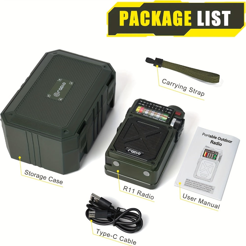 Digital Shortwave Emergency Radio 4000mAh Solar Hand Crank, AM/FM/SW/NOAA Weather Alert, 5W Speaker