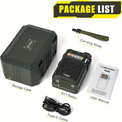 Digital Shortwave Emergency Radio 4000mAh Solar Hand Crank, AM/FM/SW/NOAA Weather Alert, 5W Speaker