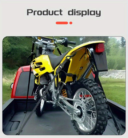 Ratchet Tie-Down Straps with Auto-Retract & Speed Control – Heavy-Duty Cargo Securing Kit with Hooks & Storage Bag | Motorcycle Transport