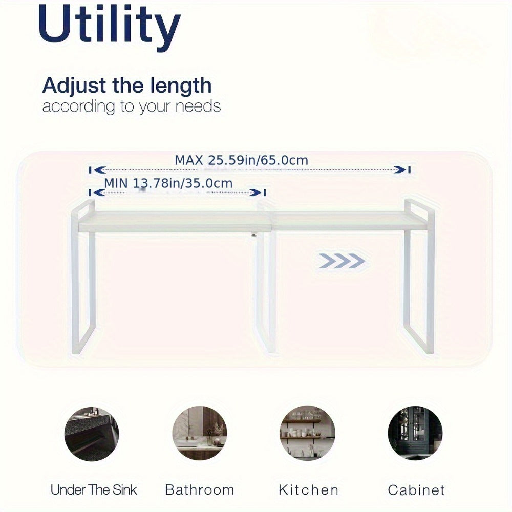 Expandable Cabinet Shelf Organizer Riser for Home Cooking, Dining and Outdoor Meals, with the Listed Configuration