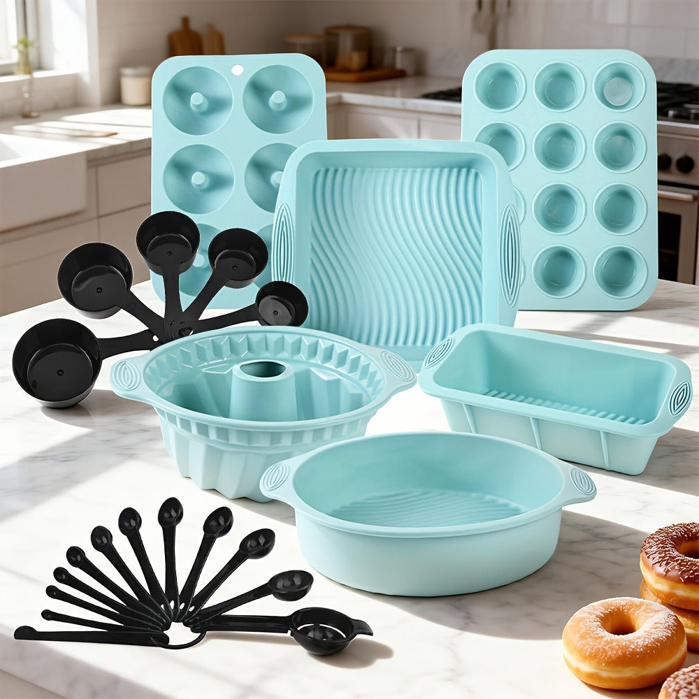 Baking Pan Set Nonstick Carbon Steel Cookie Sheets Roasting Pans Round Cake Muffin Pizza for Home Cooking, Dining and Outdoor Meals