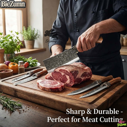 Kitchen Knife Set 7-Piece Stainless Steel Professional Chef Knives with Boning Slicing Carving Peeler Butcher Knife & Scissors