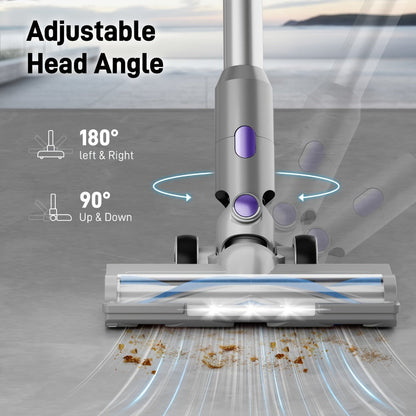 45KPA Cordless Stick Vacuum Cleaner 8-in-1 Rechargeable, Up to 45 Min Runtime Handheld Vacuum for Carpet Pet Hair Hardwood Floor Home