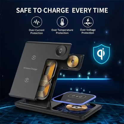 3-in-1 MagSafe Wireless Charging Station 15W Fast Charger – Foldable HS BS Style Stand for iPhone 16 15 14 13 12 Pro Max