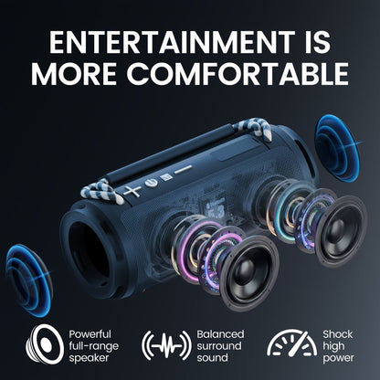 Bluetooth Speaker Cylindrical RGB Model with Carry Cords, USB and TF Playback, Four Colors and 7.17-Inch Body