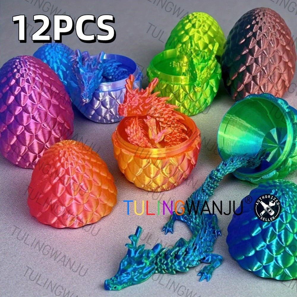 Dragon Figurine & Dragon Egg Set 12pcs with the Listed Color, Size or Set Options for Everyday Use