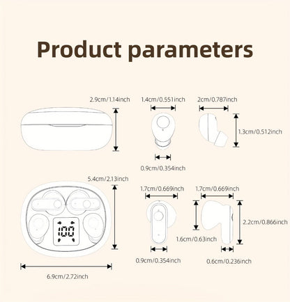 Wireless Earbuds MSHUKCOE 2-in-1 Mini Sleep Style with Touch Controls and Black, Khaki or Purple Choices